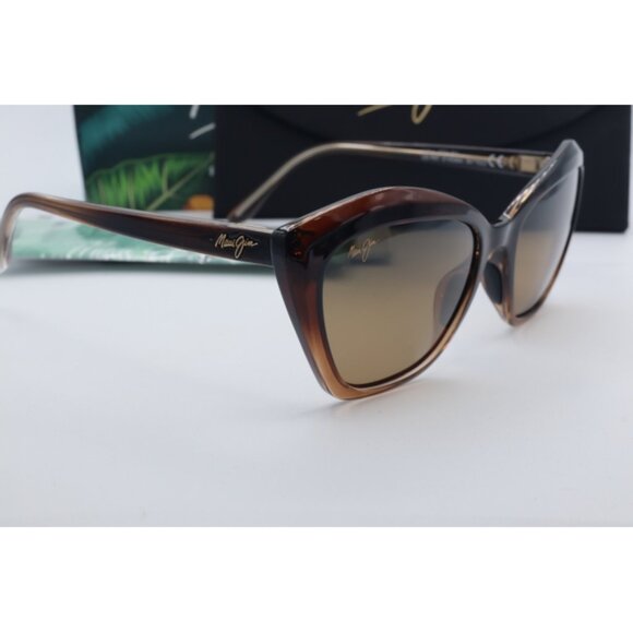 Maui Jim Lotus MJ 827-01 Tortoise Cat Eye Sunglasses Brown polarized Lenses 56mm